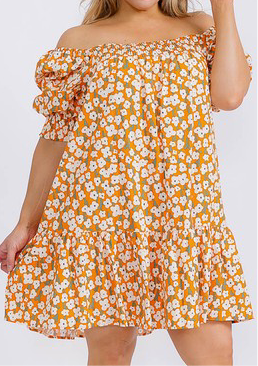 Sunshine Bloom Curvy Mini Dress (1X-3X)