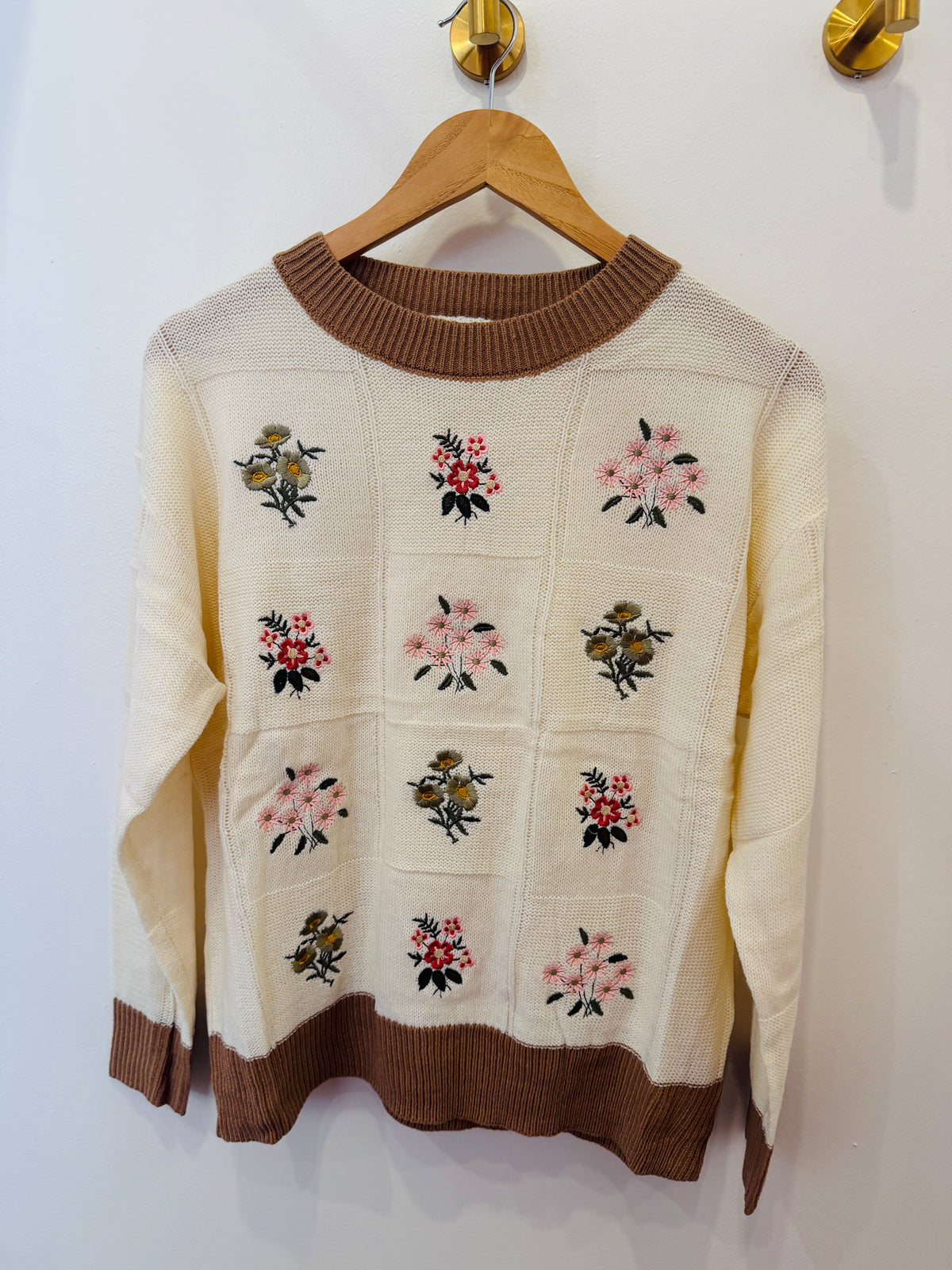 Pressed Flowers Knit Sweater (S-3X)