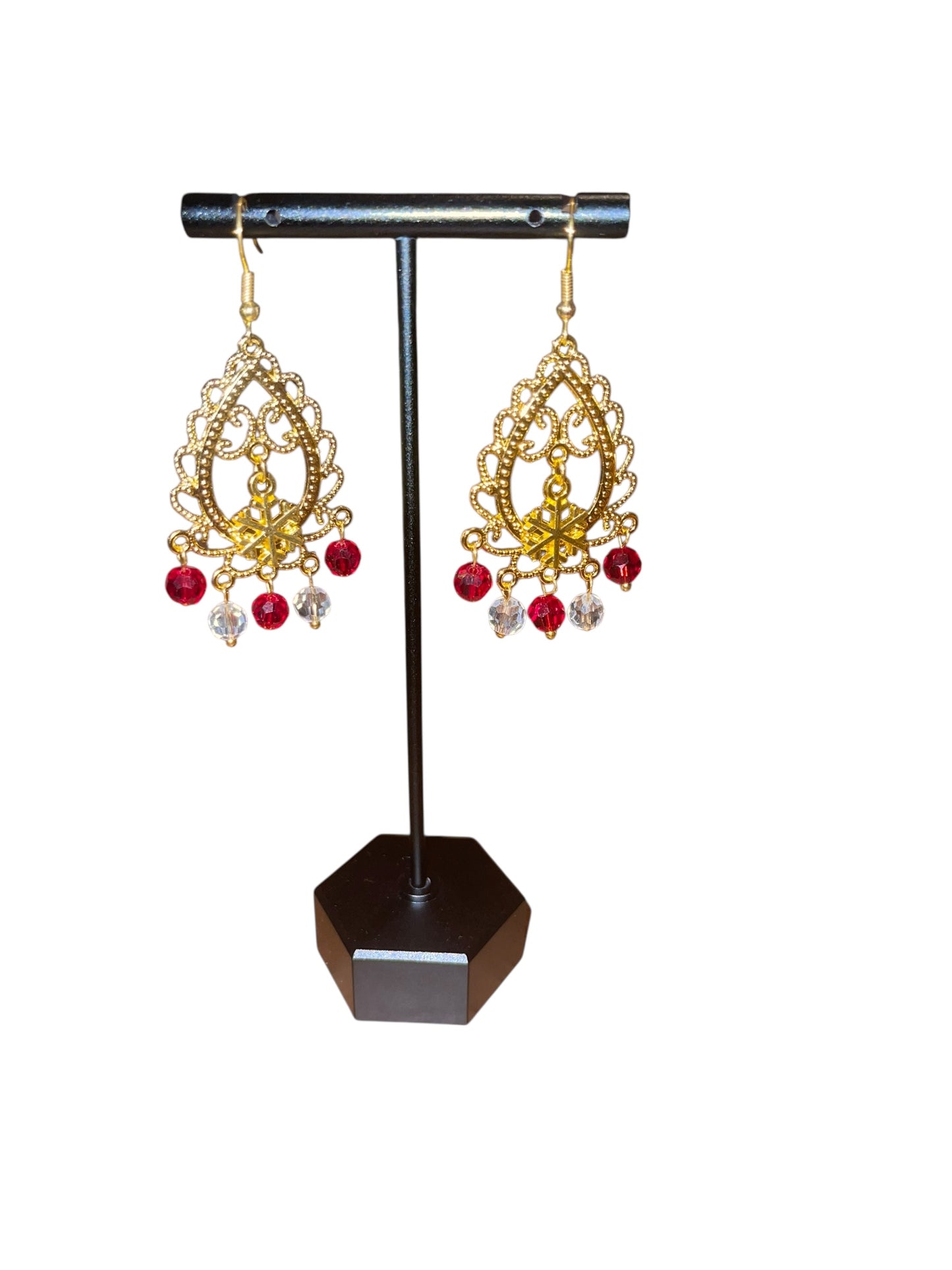 Gold Candy Cane Lane Dangle Earrings