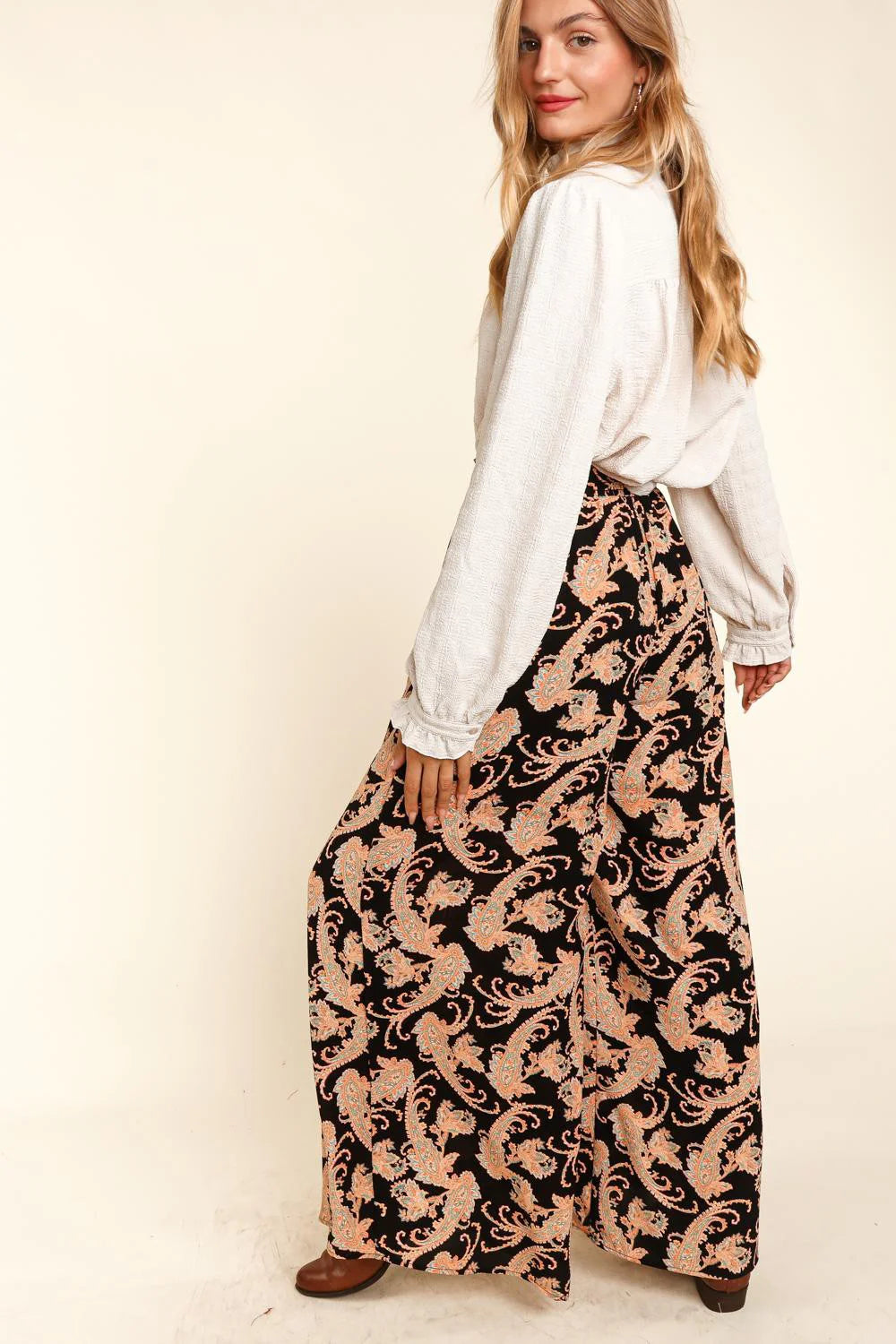Sunset Paisley Palazzo Pants (2X-3X)