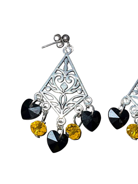 Hazy Daisy Steel City Hearts Earrings