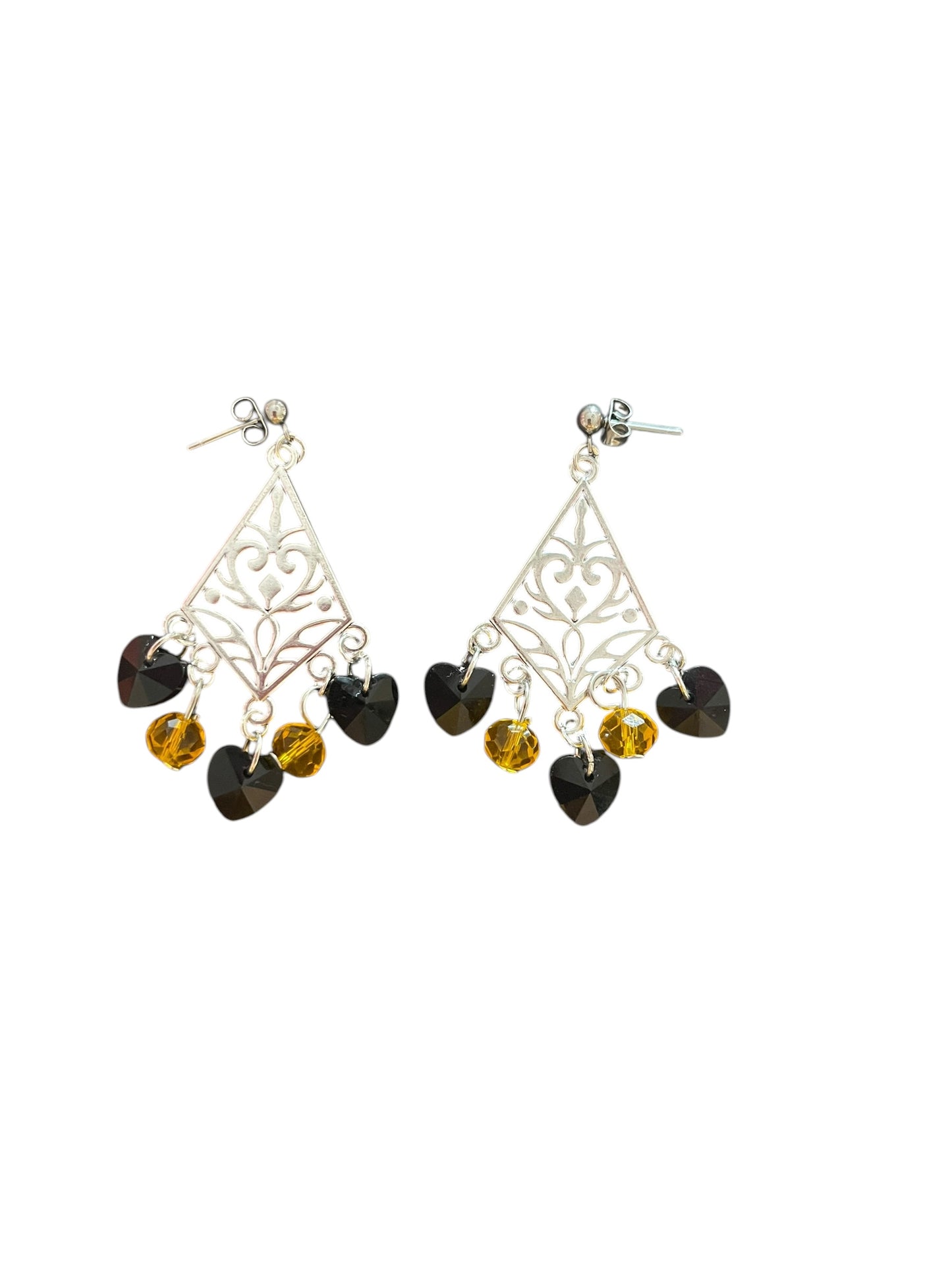 Hazy Daisy Steel City Hearts Earrings