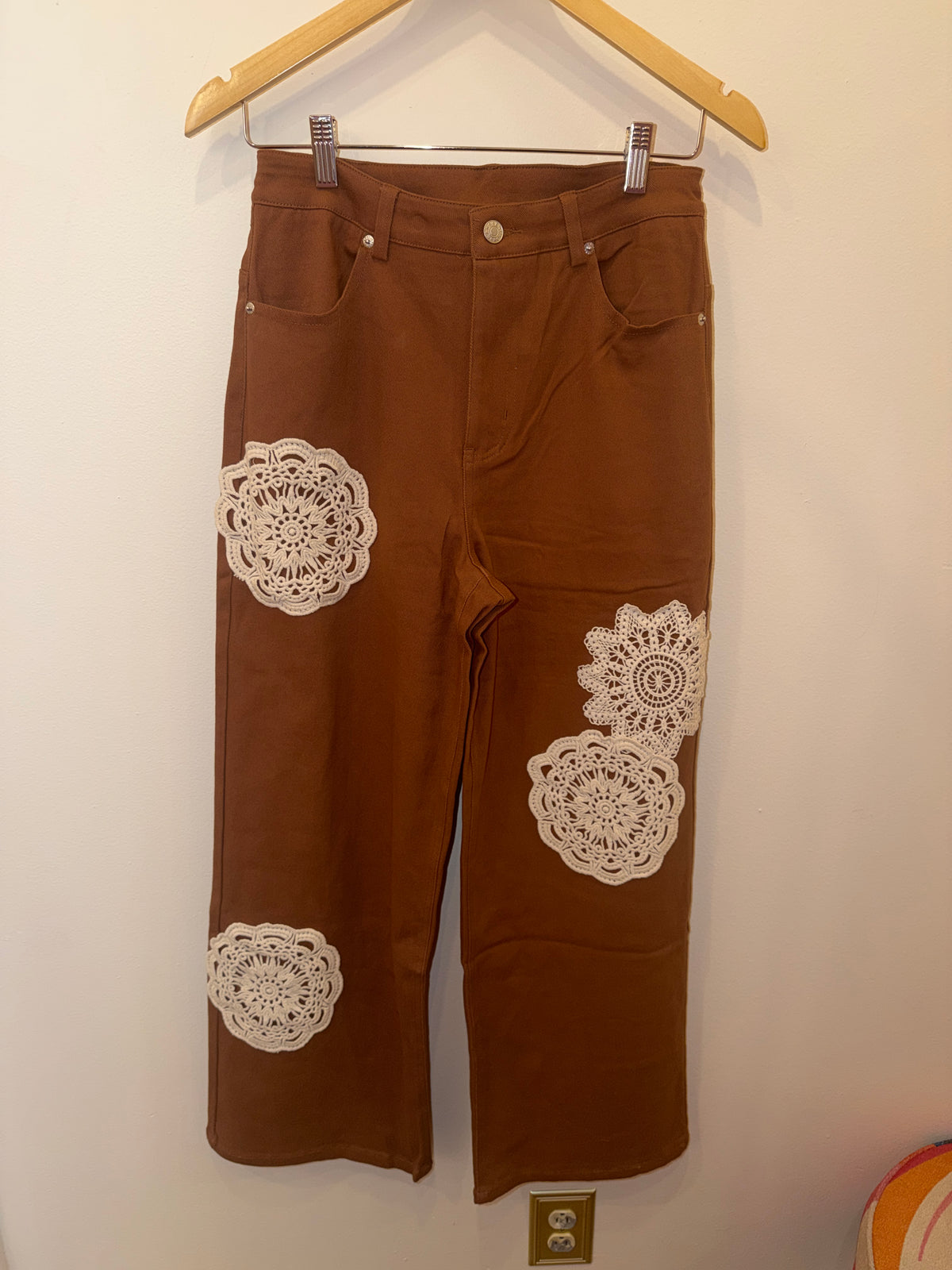 Free Soul Crochet Patch Jeans (S-L)