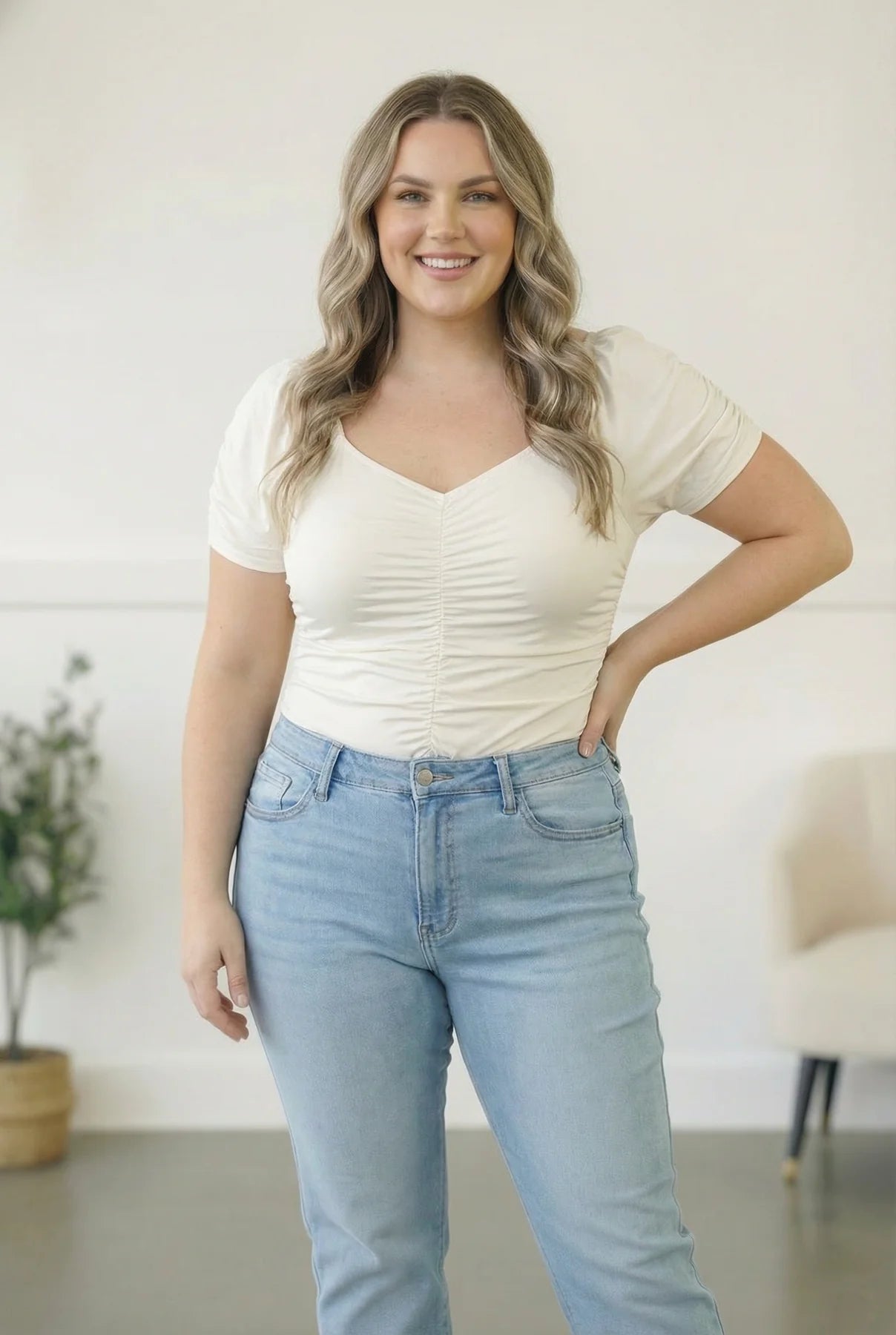 Essential Ruched Bodysuit (1X-3X)