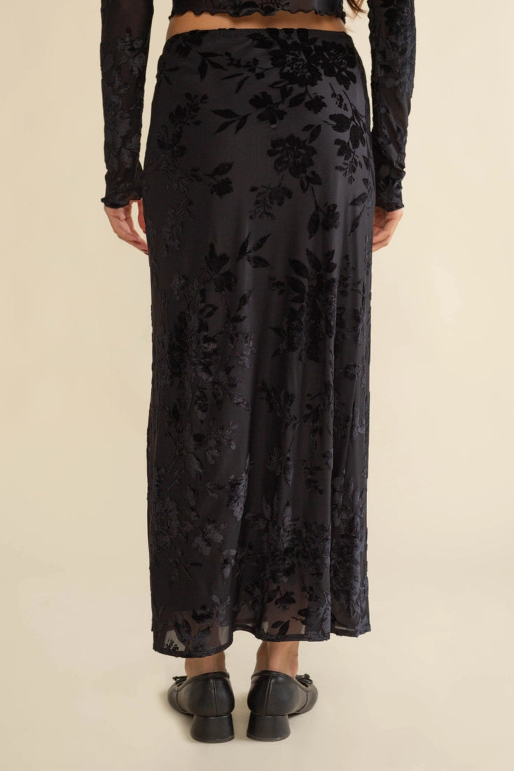 Gothic Garden Velvet Skirt and Crop Top Set (S-L)