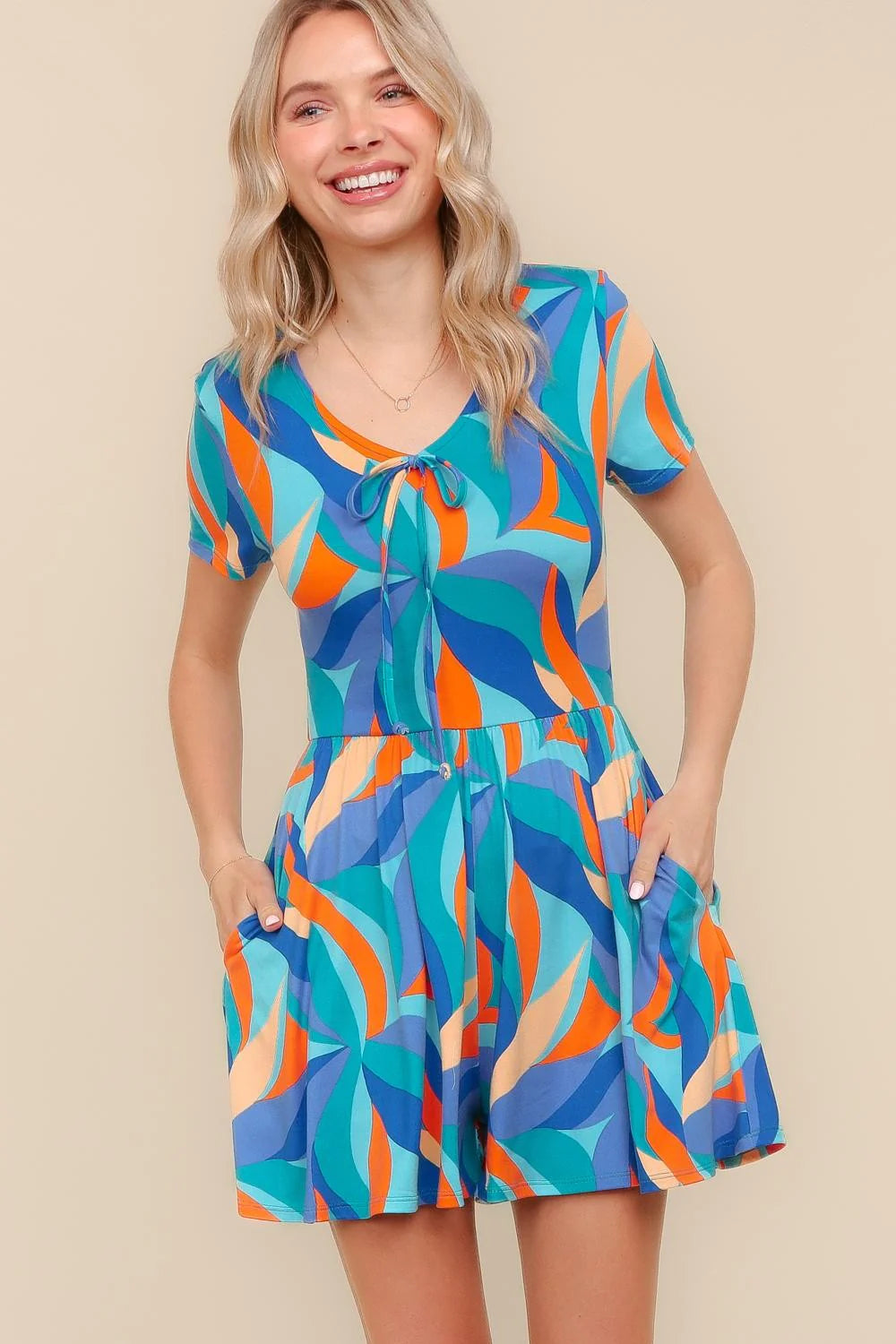 70’s Sunset Swirl Romper (S-L)