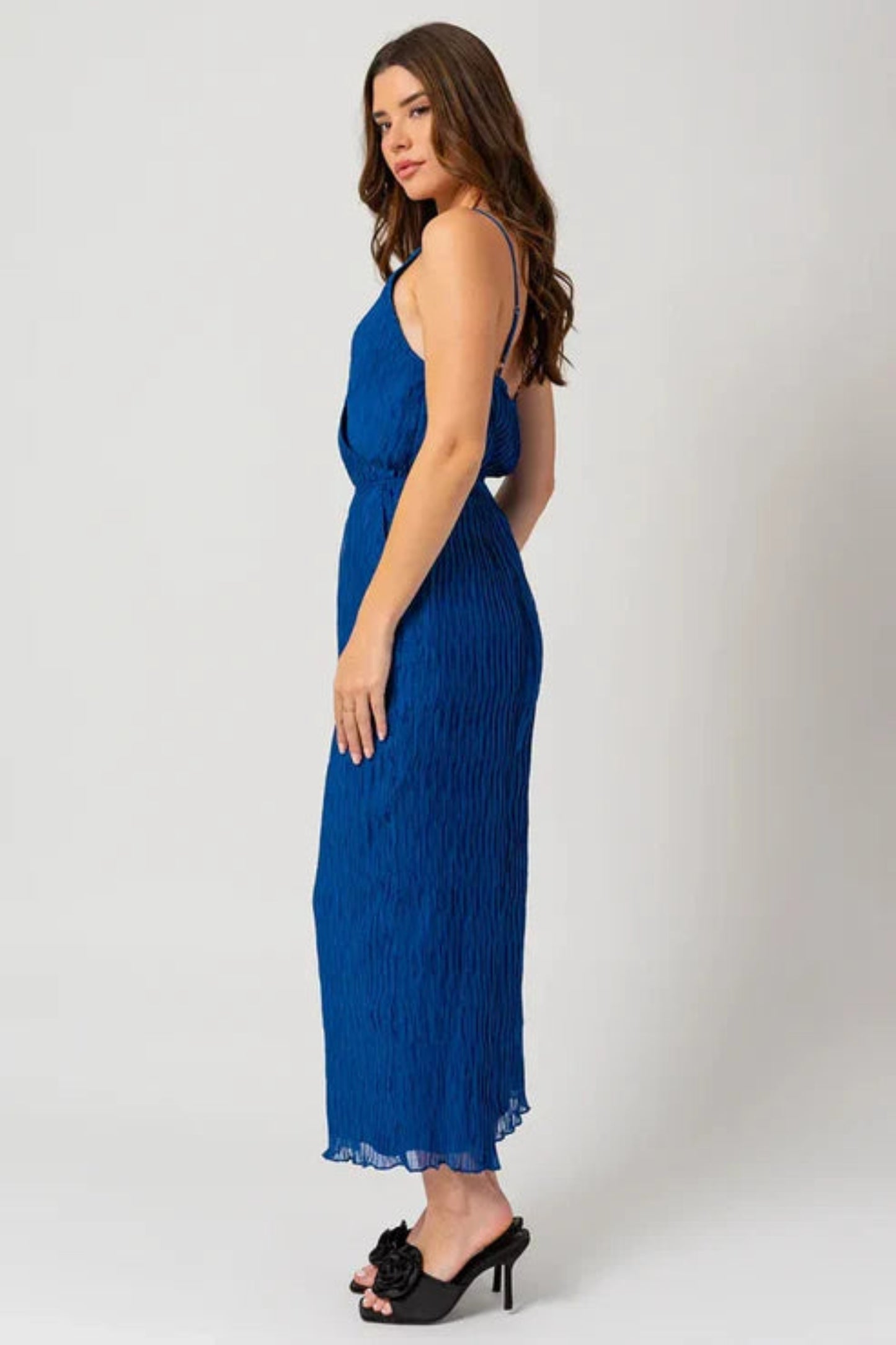 Cobalt Crush Pleated Jumpsuit (S-L)