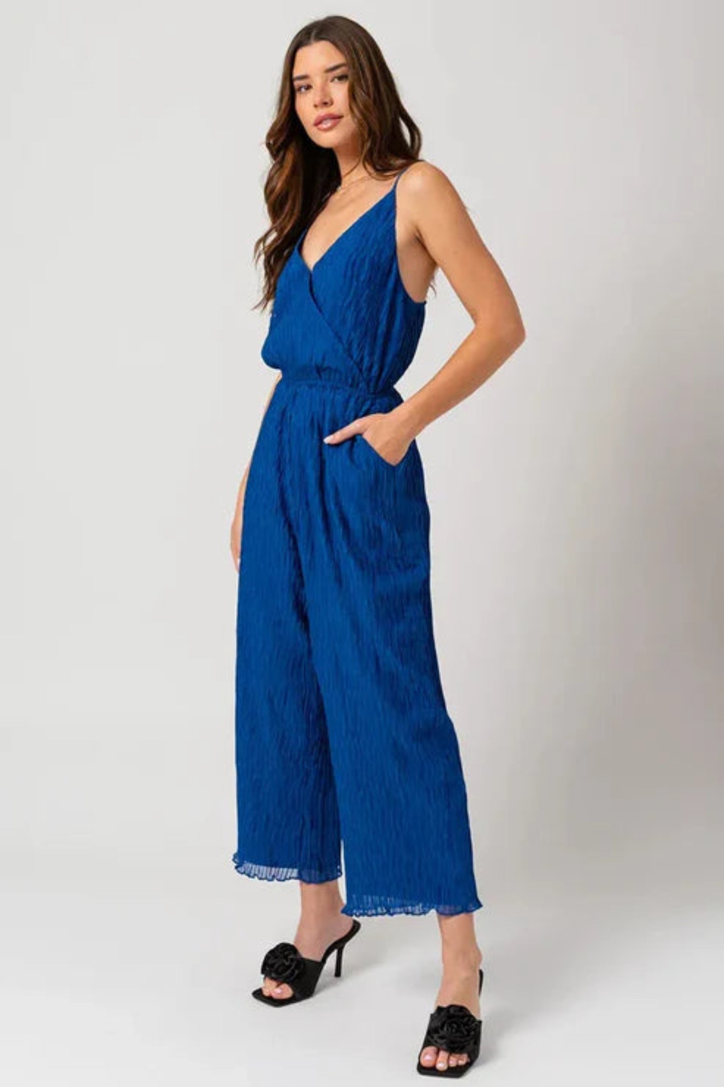 Cobalt Crush Pleated Jumpsuit (S-L)