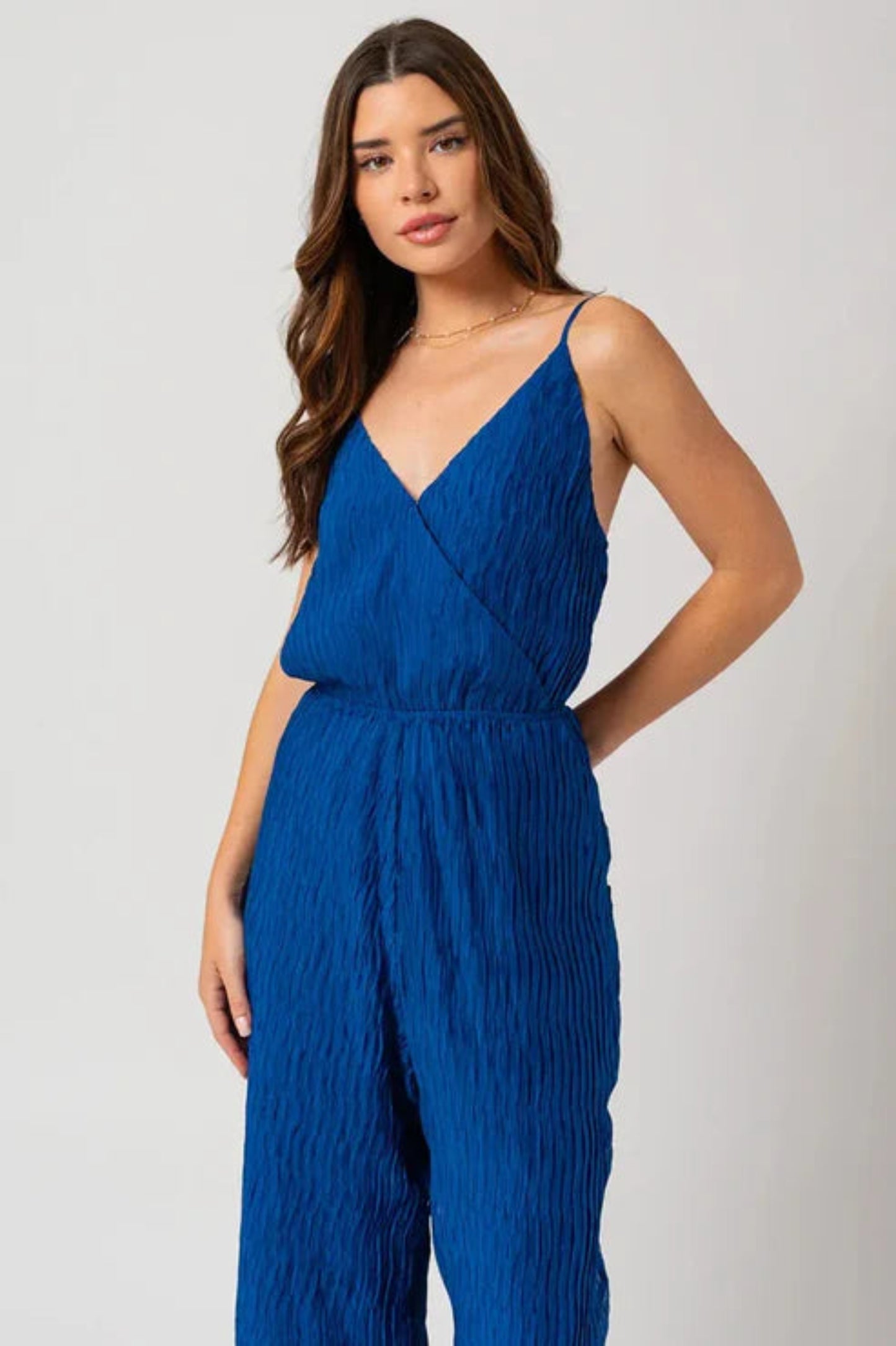 Cobalt Crush Pleated Jumpsuit (S-L)
