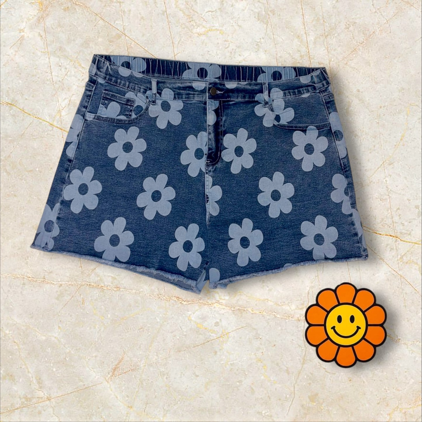 Curvy Daisy High Rise Denim Shorts (1X-3X)