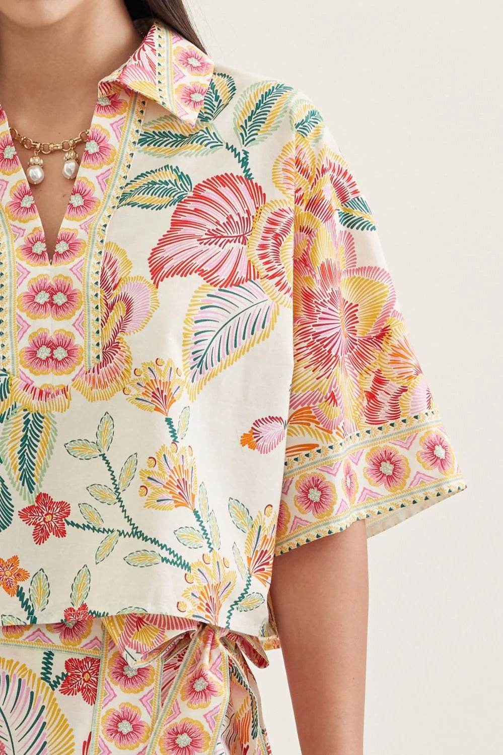 Pink Mediterranean Mosaic Blouse