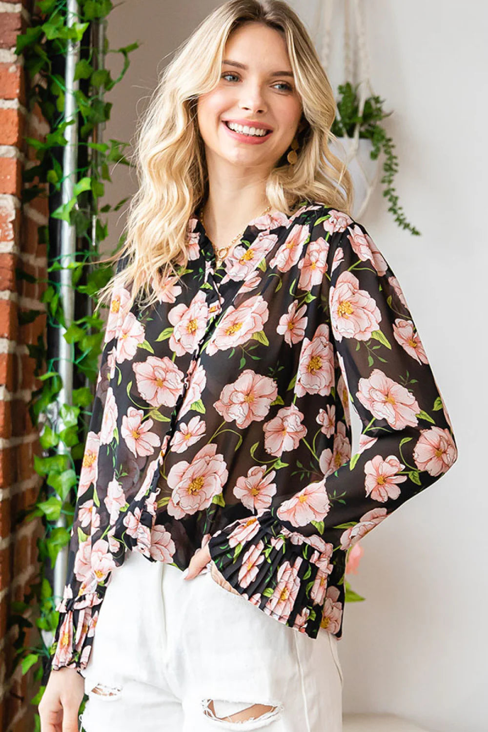 Rosé Garden Top (1X-3X)
