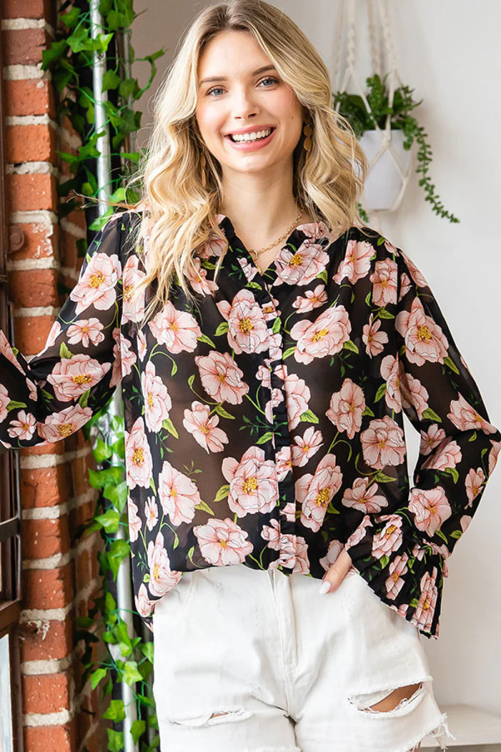 Rosé Garden Top (1X-3X)