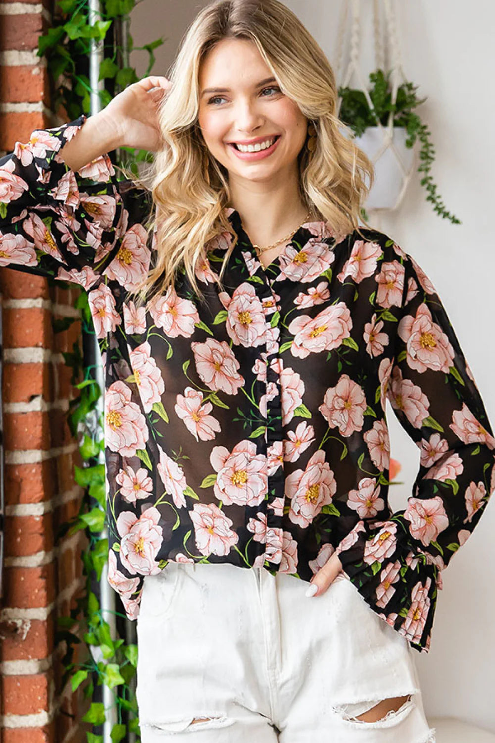 Rosé Garden Top (1X-3X)