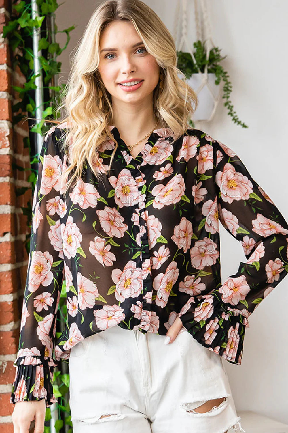 Rosé Garden Top (1X-3X)