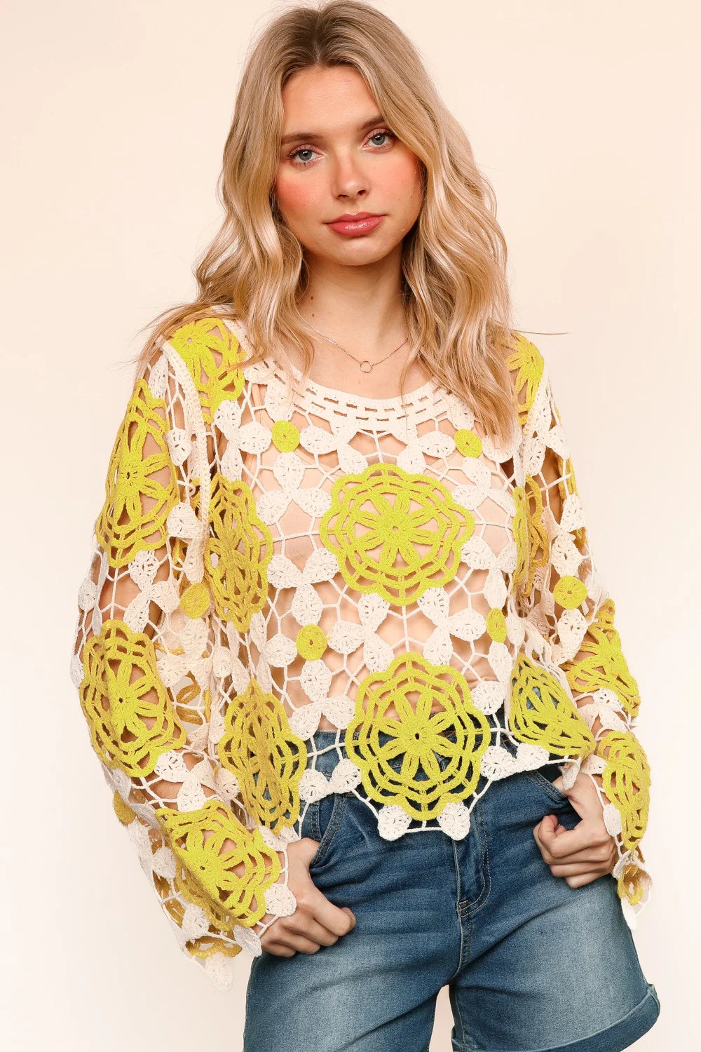 Lime After Lime Crochet Top (1X-3X)