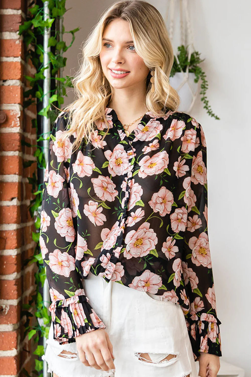 Rosé Garden Top (1X-3X)