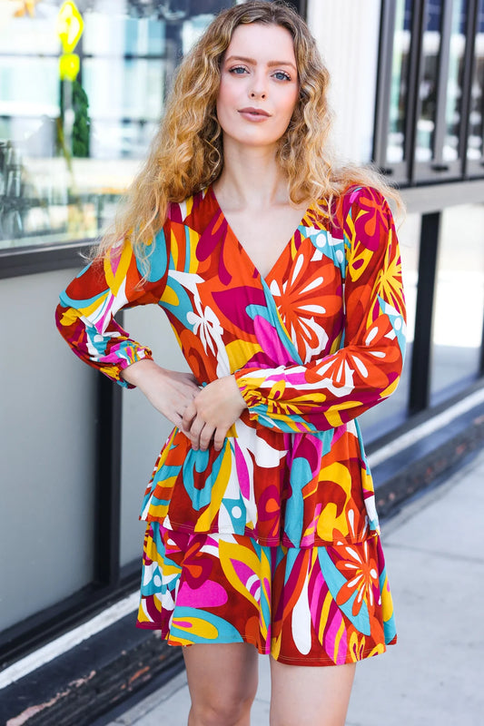 Radiant Retro Bloom Mini Dress (S-XL)