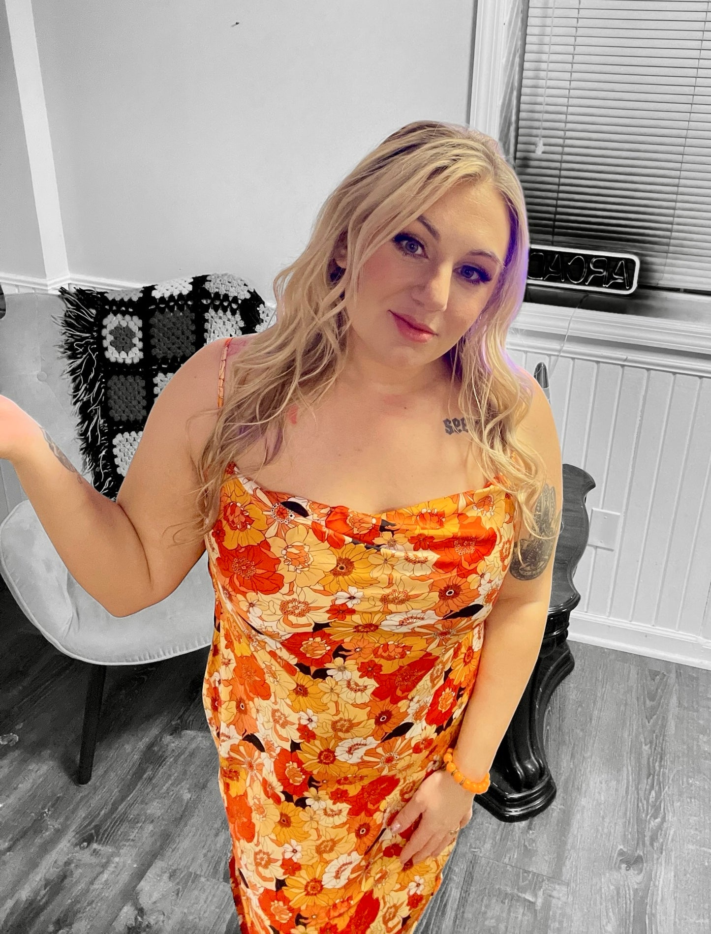 Retro Romance Satin Slip Dress (S-L)