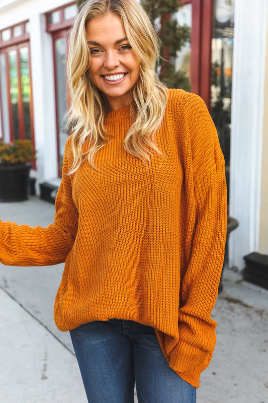 Curvy Rust Sweater