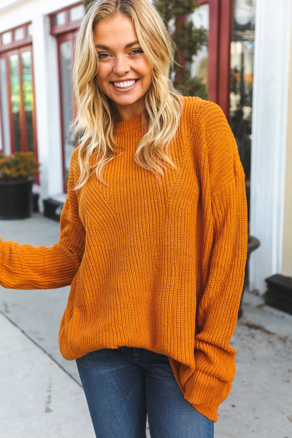 Curvy Rust Sweater