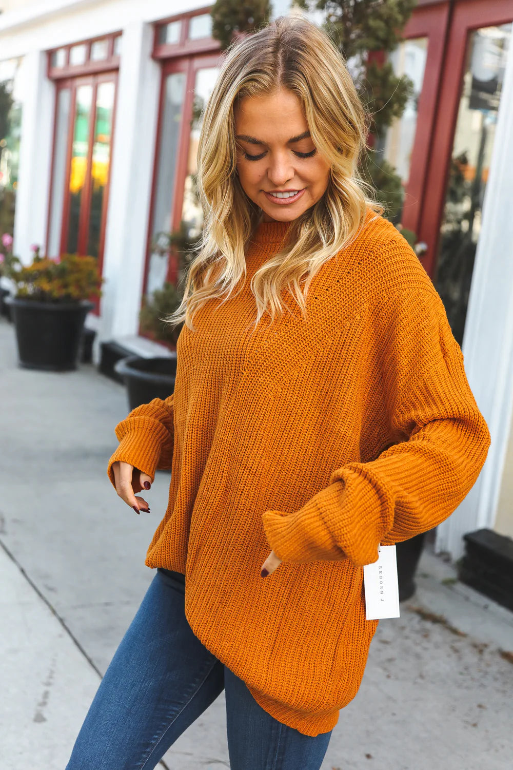 Curvy Rust Sweater