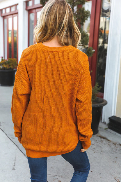 Curvy Rust Sweater