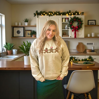 Gingerbread Embroidered Sweatshirt (S-3X)