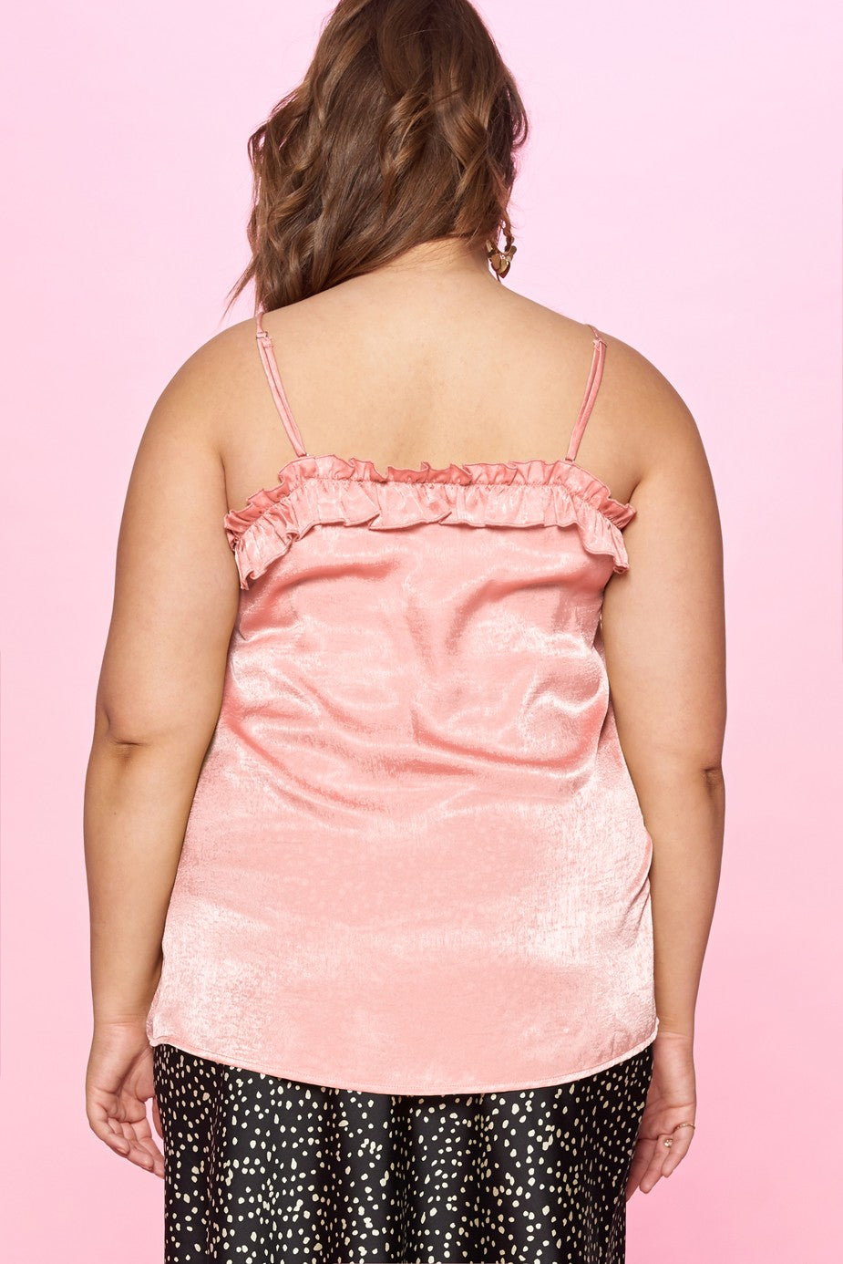 Soft Romance Satin Ruffle Cami (S-3X)