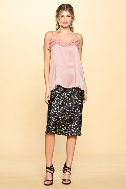 Soft Romance Satin Ruffle Cami (S-3X)