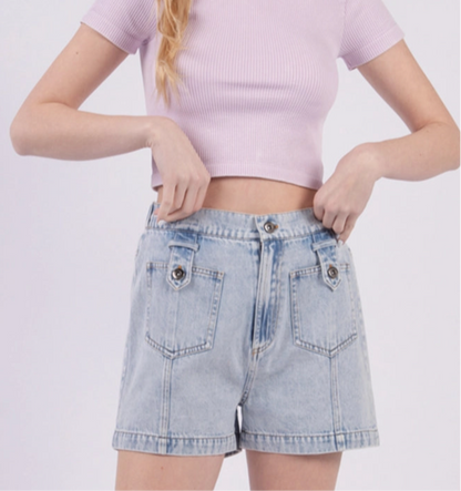 Y2K Daisy High Rise Denim Shorts (S–L)