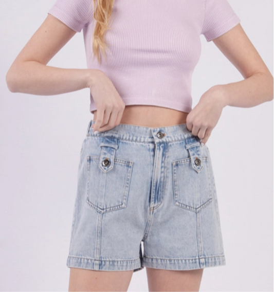 Y2K Daisy High Rise Denim Shorts (S–L)