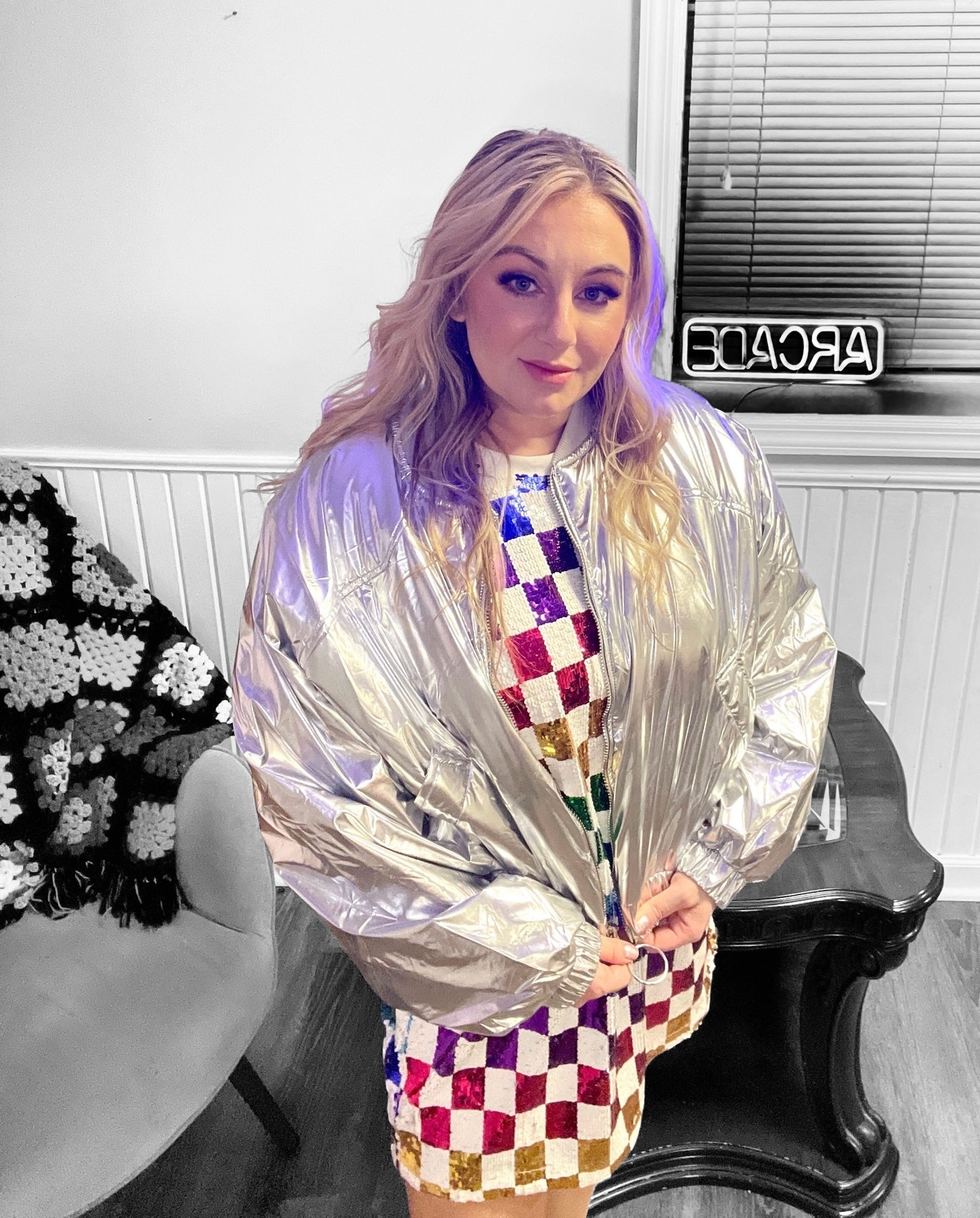 Electric Daydream Rainbow Sequin Mini Dress (S-L)