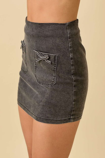 Midnight Bow Mini Skirt (S-L)