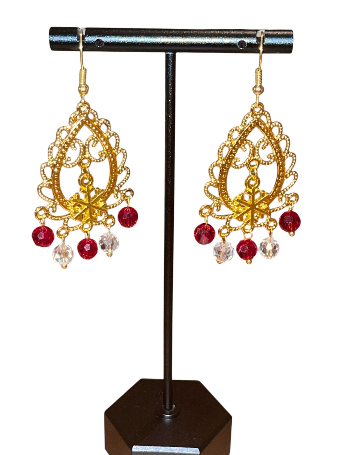 Gold Candy Cane Lane Dangle Earrings