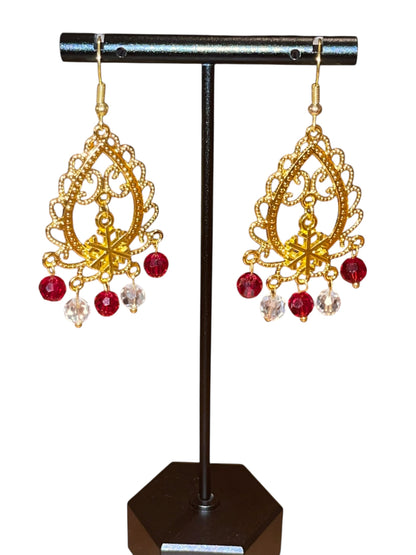 Gold Candy Cane Lane Dangle Earrings