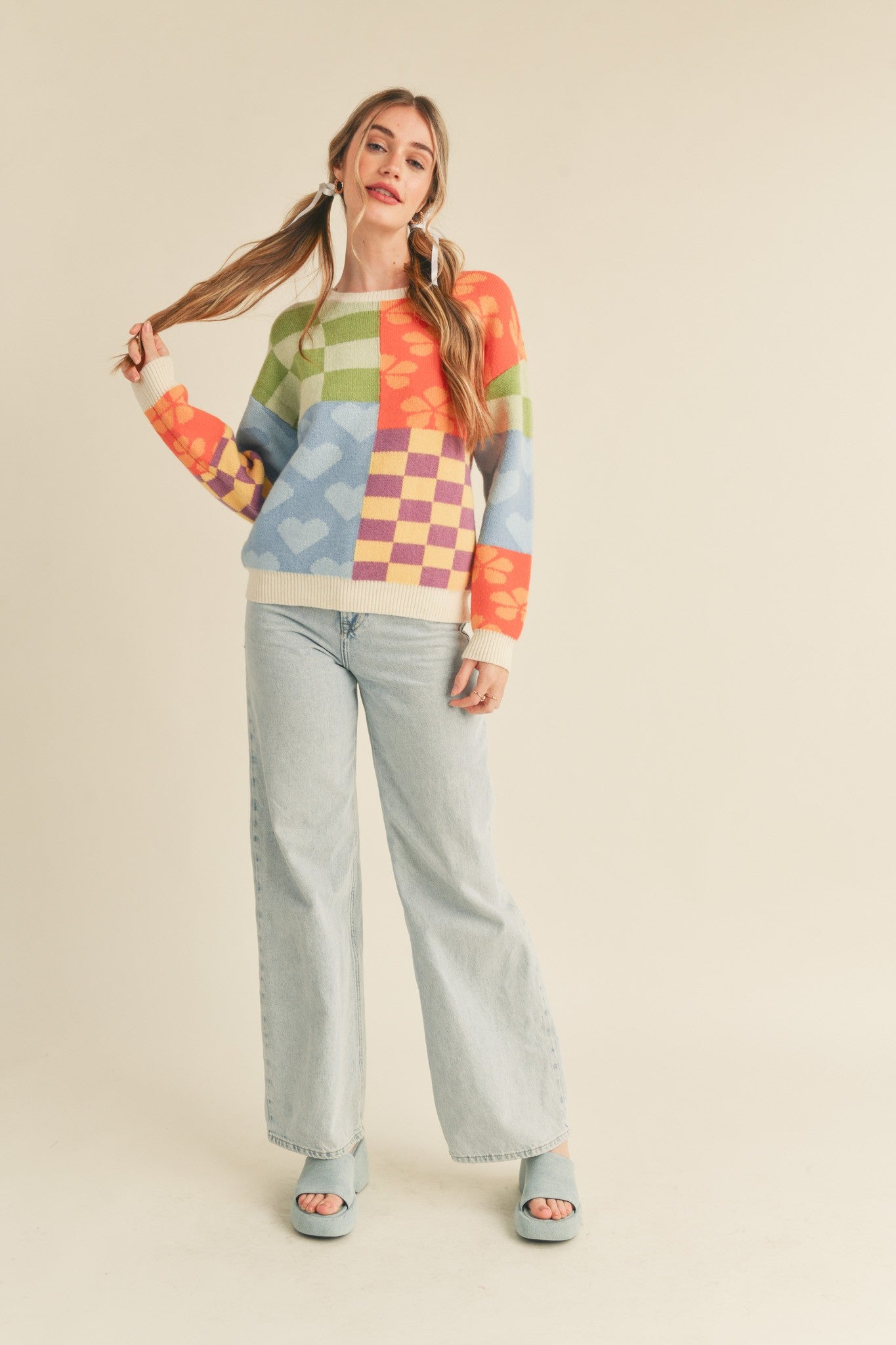 Groovy Patchwork Knit Sweater (S-L)