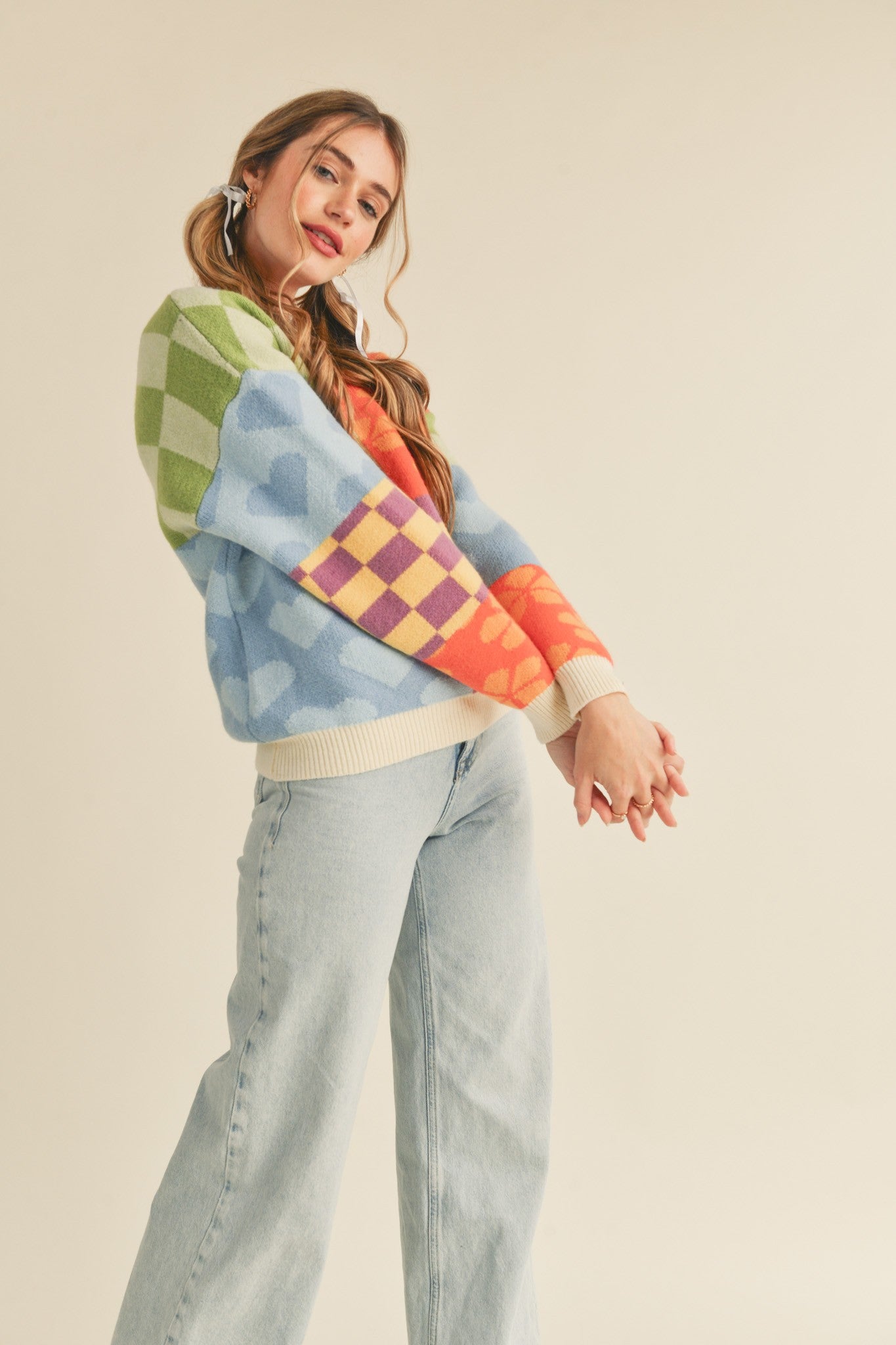 Groovy Patchwork Knit Sweater (S-L)