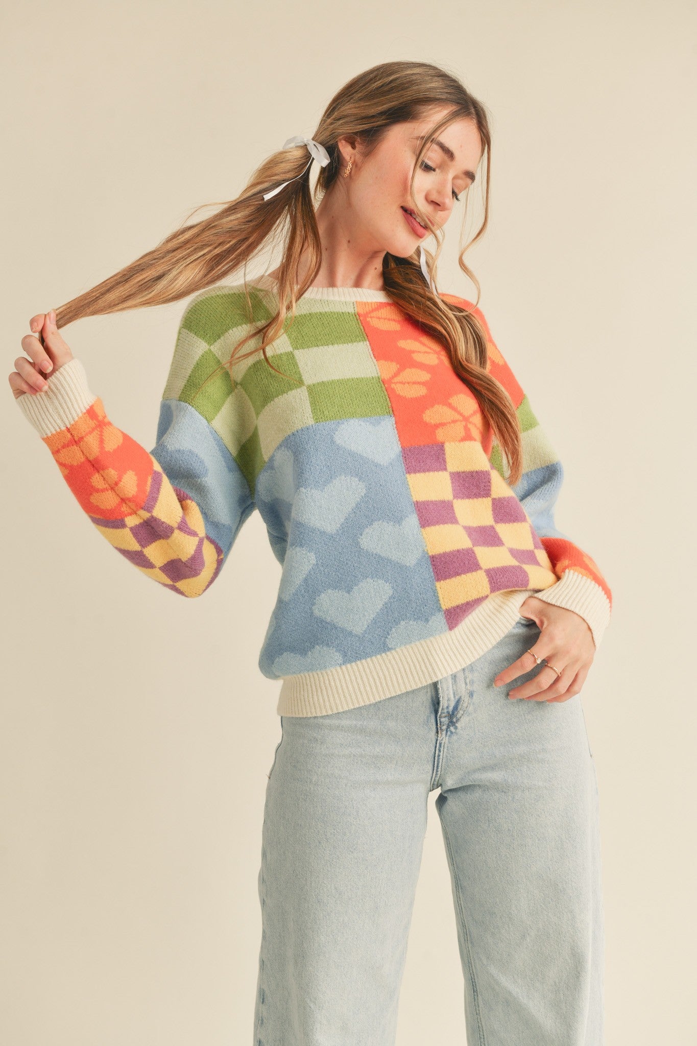 Groovy Patchwork Knit Sweater (S-L)