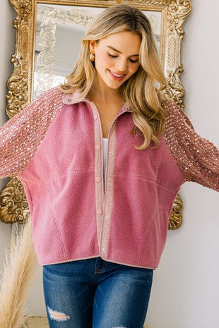 Love & Shine Sequin Sleeve Jacket (S-L)