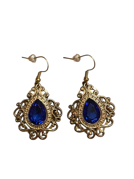 Blue Gem Filigree Earrings