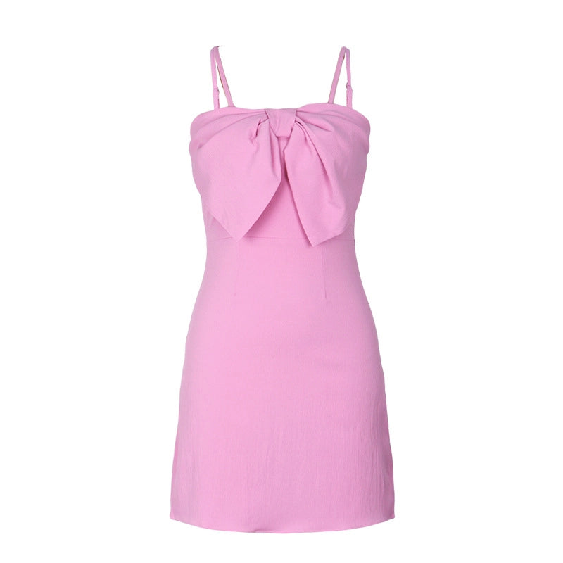 Pretty in Pink Bow Mini Dress (S-XL)