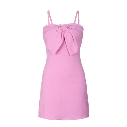 Pretty in Pink Bow Mini Dress (S-XL)