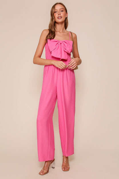 Bow Moment Pink Jumpsuit (S-L)