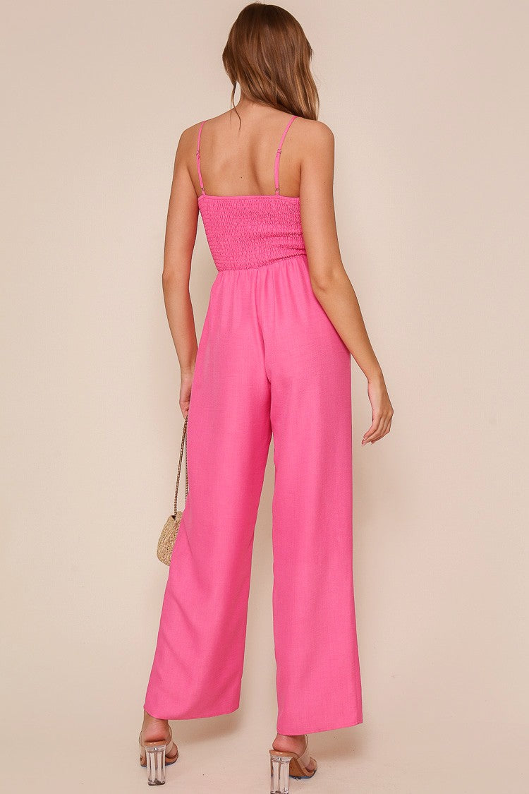 Bow Moment Pink Jumpsuit (S-L)