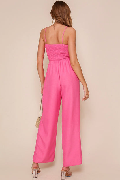 Bow Moment Pink Jumpsuit (S-L)