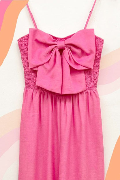 Bow Moment Pink Jumpsuit (S-L)