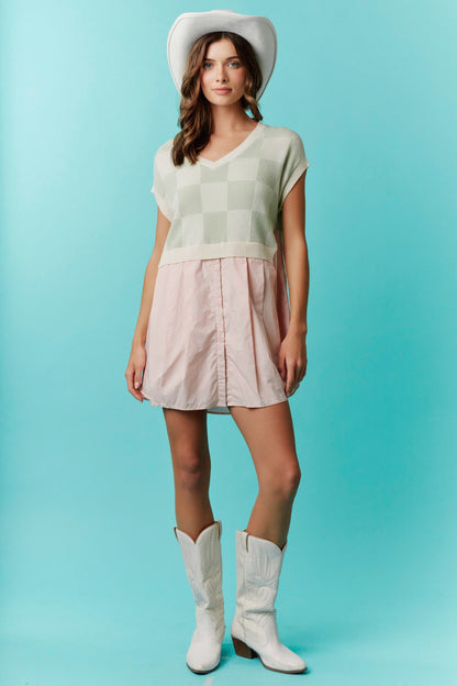 Pastel Picnic Checkered Dress (S-L)