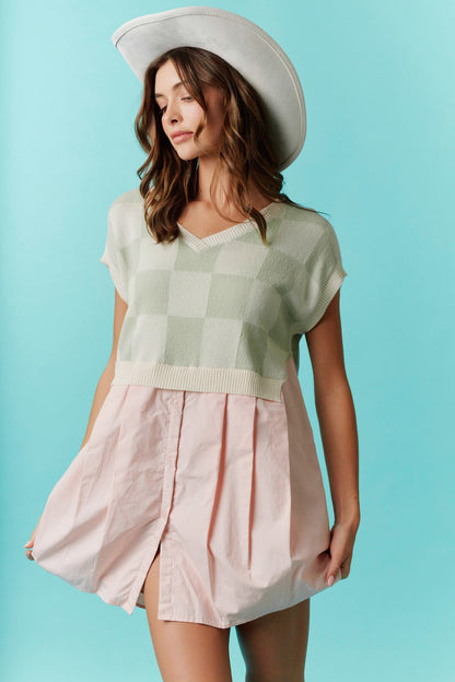 Pastel Picnic Checkered Dress (S-L)