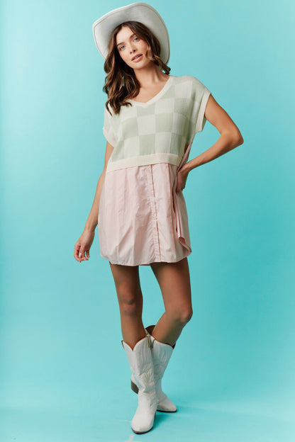 Pastel Picnic Checkered Dress (S-L)